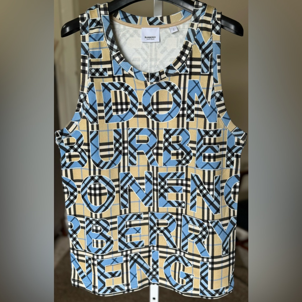 Burberry Men’s Logo Check Tank Top